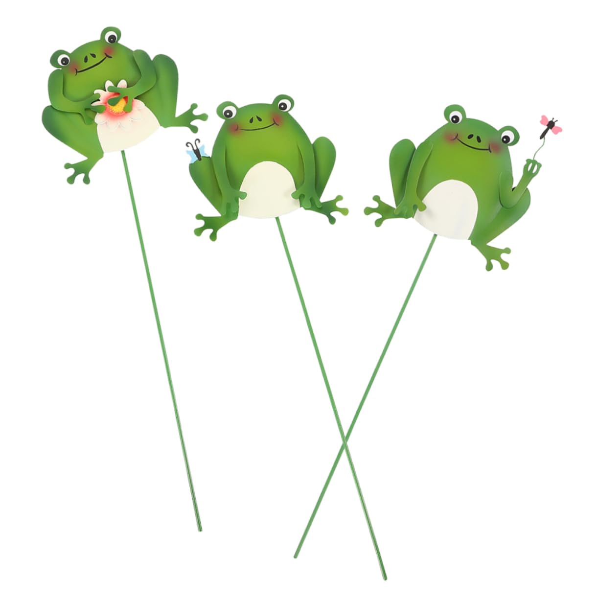 BESPORTBLE 9stücke Teiliges Gartenstecker Frosch Deko Eisenfiguren Für Außenbereich Farbenfrohe Ornamente Für Blumentöpfe Und Gartenbeete Für Gartenliebhaber Einweihungsgeschenk