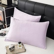 Queen Pillow Shams - 2 Pack, Ultra-Fine Washed Fiber,Super Soft and Comfortable, Wrinkle-Resistant, Fade-Resistant, Queen Size Pillowcases,Envelope Closure, 20x30Inches Light Purple