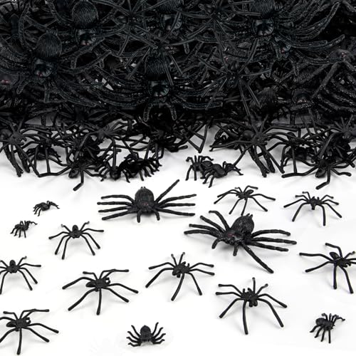 SREBIWO Spinnen, 120 Stück Spider Modell, Halloween Spinne Deko, Realistische Kunststoff Spinnen Dekoration, Gruselig Halloween Spinne für Halloween Party, Tischdeko, Gruseldeko SREBIWO Spinnen, 120 Stück Spider Modell, Halloween Spinne Deko, Realistische Kunststoff Spinnen Dekoration, Gruselig Halloween Spinne für Halloween Party, Tischdeko, Gruseldeko
