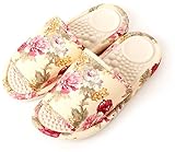 [サラダボウル] 日本製 花柄 洗える 健康スリッパ 健康サンダル[SB2533] Lサイズ（25.0cm-26.0cm） BEIGE（ベージュ）