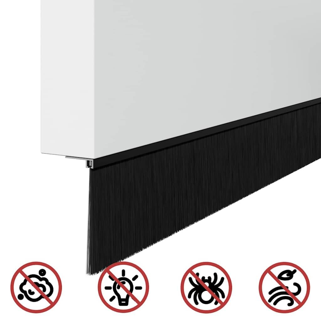Selbstklebende Türbürstendichtung 6er Set Schwarz 100 cm, Zugluftstopper Türdichtung für Boden, Schalldämmend Insektenschutz