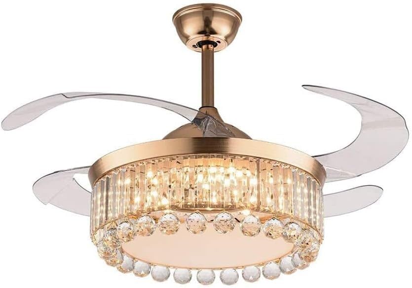 Ventilateur de plafond cristal 42" idéal pour illuminer et rafraîchir le salon