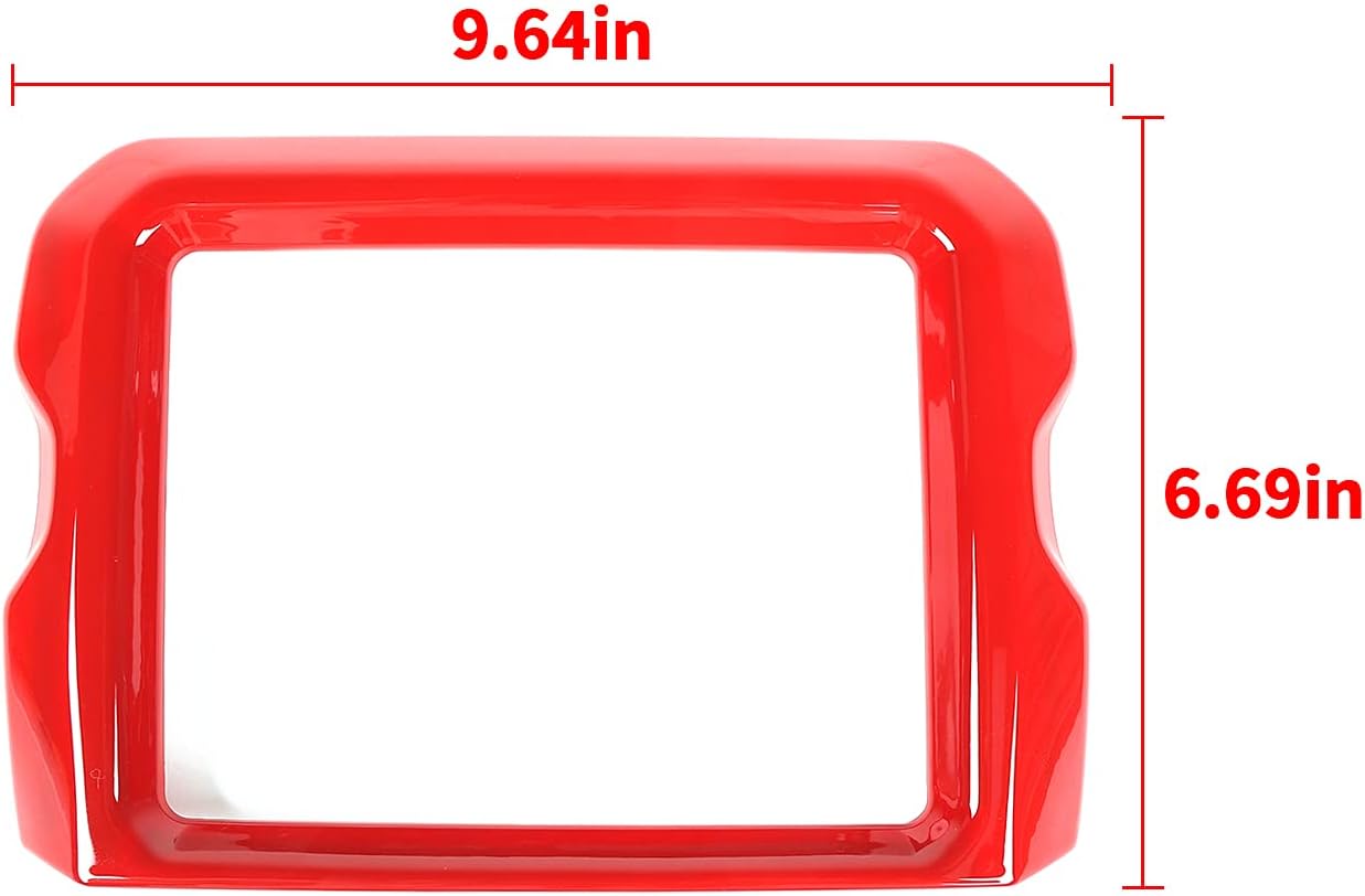JeCar Interior Trim Kit Center Console 8.4in Navigation Panel Cover Interior Accessories Compatible with Jeep Wrangler 2018-2023 JL & 2020-2023 Gladiator JT, Red