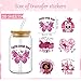 Rngmsi Breast Cancer Uvdtf Stickers - 20 Sheets Breast Cancer Awareness UV DTF Cup Wraps for 16 oz Glass, Pink Ribbon Flower Rub on Transfer Sticker, UV DTF Decals for DIY Water Bottle Mug Crafts