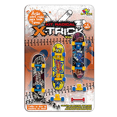 Skate De Dedo, Art Brink, Com 3 Acessórios, Kit com 3, Sortido