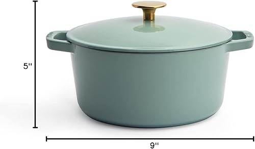 Vista 53 de Milo by Kana 3.5-quart Enameled Cast Iron Dutch Oven with Lid Premium Casserole Cooking Pot Enamel Coating Inside and Out Oven Safe and White