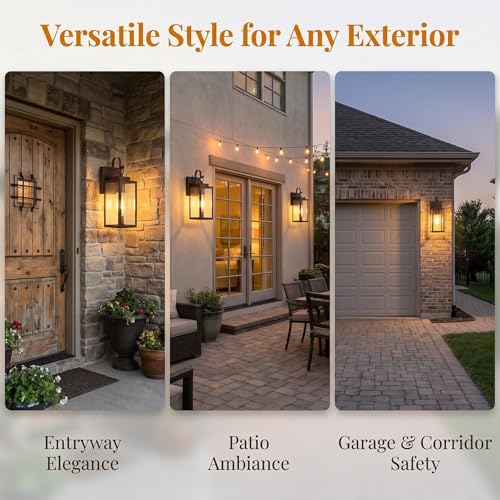 RLdream 2-Pack 11.8" Oil-Rubbed Bronze Dusk to Dawn Wall Mount Porch Light by RLdream - Used condition - Image 7