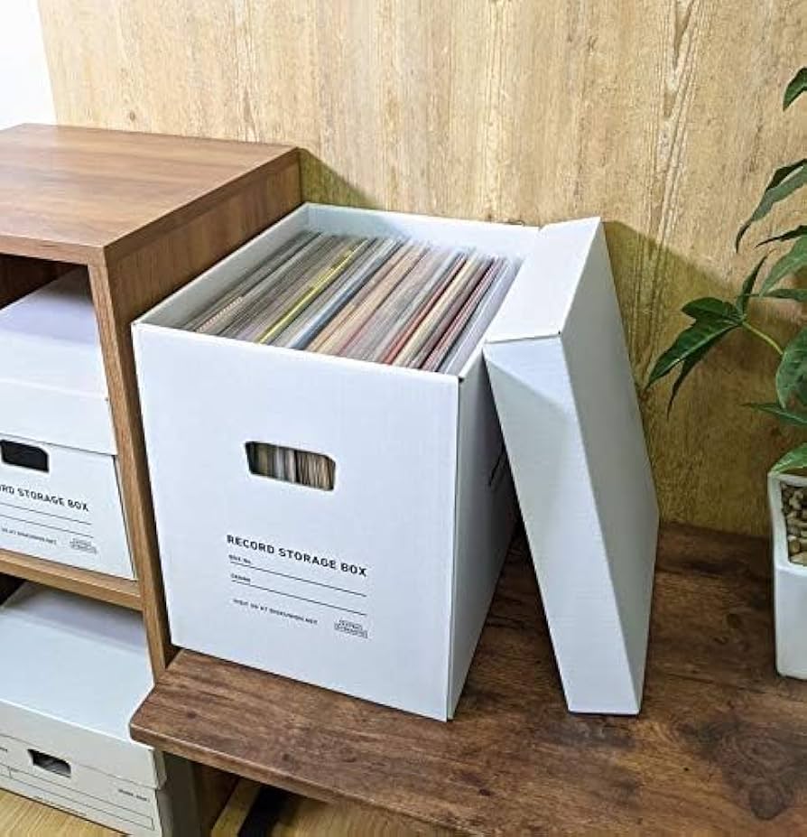 ⭐️匿名配送❣️レコードストレージボックス レコード Amazon.co.jp: ディスクユニオン LPレコード用 ダンボール レコード