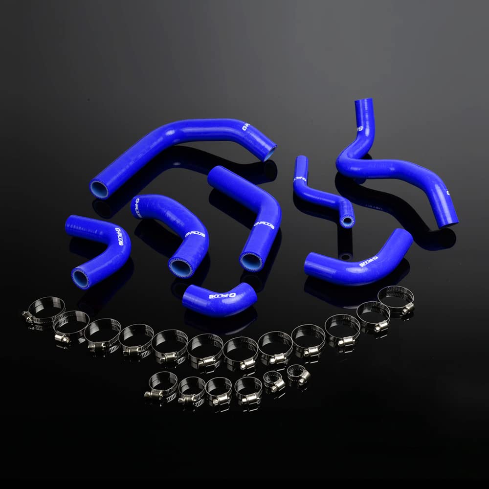 PIT66 Silicone Radiator Coolant Tube Hose Kit,Compatible with Suzuki 2003-2008 ATV DVX400 LTZ400 Blue with Clamps