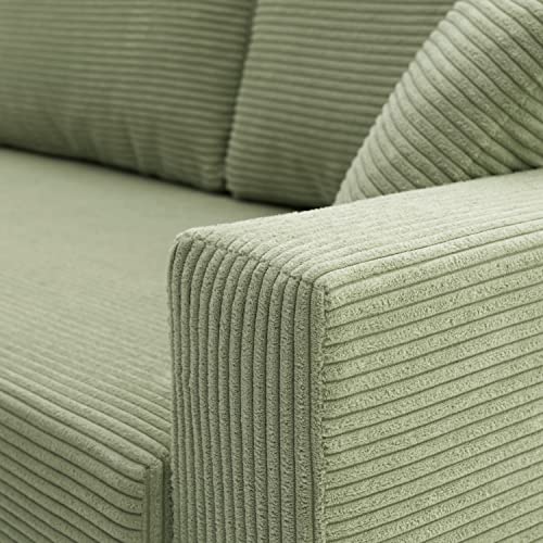 Couch Aikido I 223x90 - mit schlaffunktion - Farben zur Auswahl - modernen Couch - mit Bettkasten - Moderner Cordstoff - Stoff POSO (POSO 022) – Bild 7