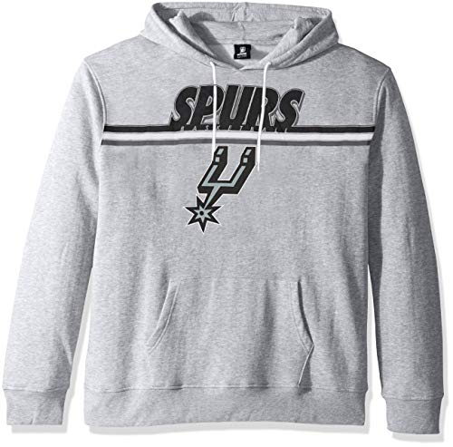 Ultra Game NBA San Antonio Spurs Mens Fleece Hoodie Pullover Sweatshirt Out Of Bounds, Heather Gray, Large