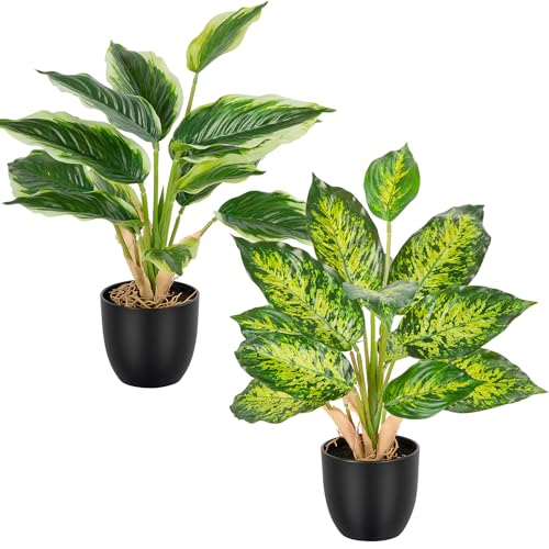 Aevcvok Set di 2 Piante Artificiali Decorative per Interni, 37CM