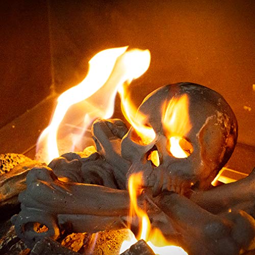 image for Stanbroil Imitated Human Skulls and Bones Gas Log for Indoor or Outdoo