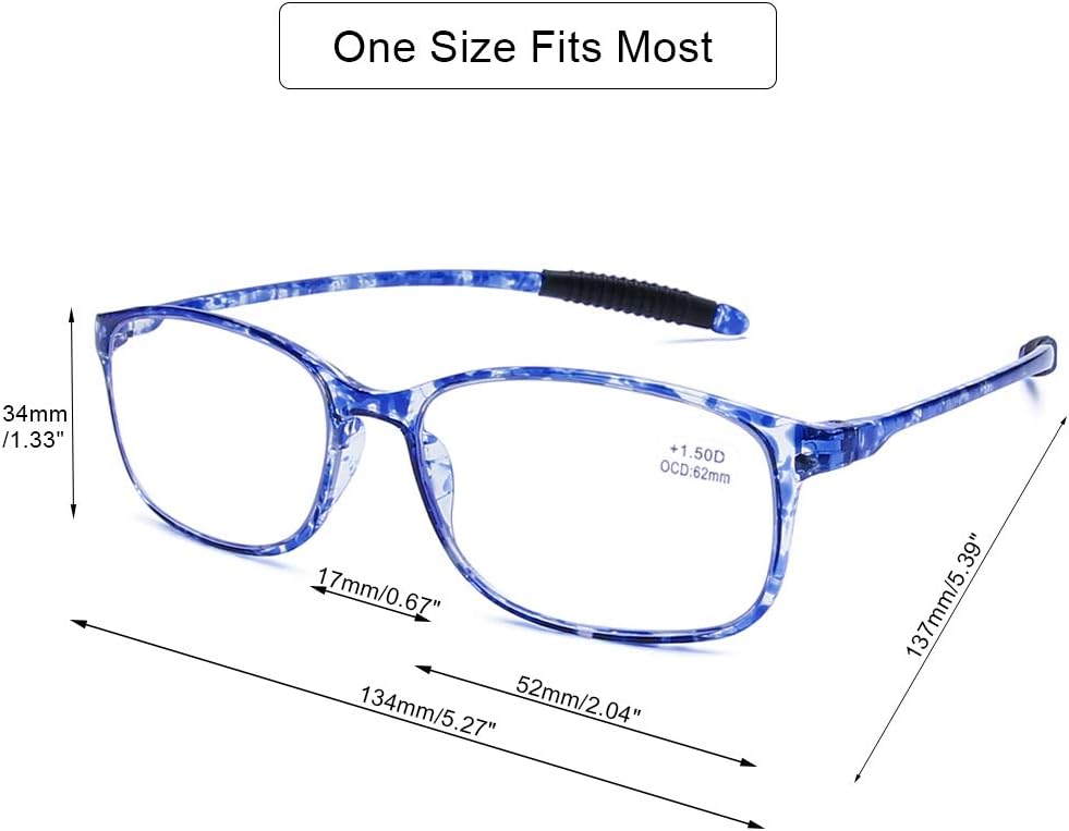 DOOViC Computer Reading Glasses 4 Pack Blue Light Blocking Glasses Anti Eyestrain Flexible Lightweight Readers for Women Men - Image 8