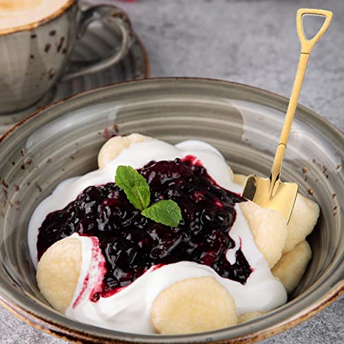 Tokerut 4Pcs Shovel Spoon Ice Cream Spoon Coffee Spoon Yogurt Spoons Stainless Steel Dessert Spoons( Colored thumb #5