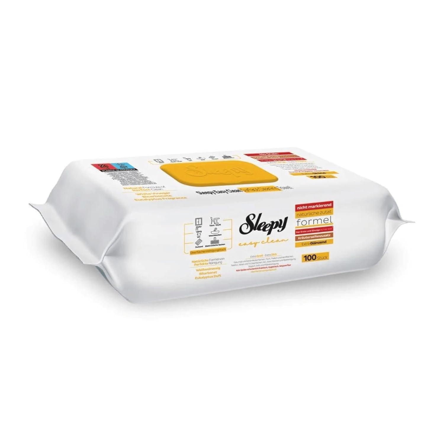 Sleepy Easy Clean - Juego de toallitas húmedas para limpieza de superficies (2 amarillos, 2 verdes, 2 azules, 600 toallitas)