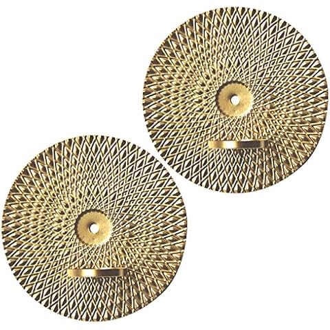 Tauzveok Gold for Wall Metal Sunburst Sconces Holder Set of 2 Round Candle Holder Decorative Hanging Wall Sconces Art for Living Room Bedroom Entryway,Gold,15cm/5.9in Cover