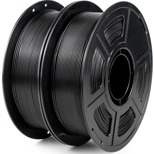 Image of iSANMATE 2 kg High Speed PLA Filament 1.75 mm, Hyper PLA Filament 3D High Efficiency Printer Filament 1 kg x 2 Spool, Dimensional Accuracy + /- 0.03 mm, 30-600 mm /s (Black + Black)