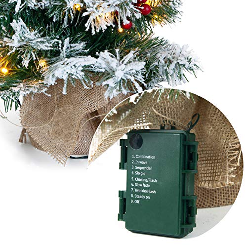 Joiedomi 24" Snow Flocked Prelit Tabletop Christmas Tree For Best Christmas Home Decorations (Battery Operated) #TOP5