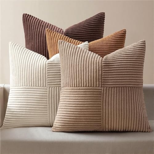 Housse coussin velours côtelé lavable pour rénover un canapé usé facilement