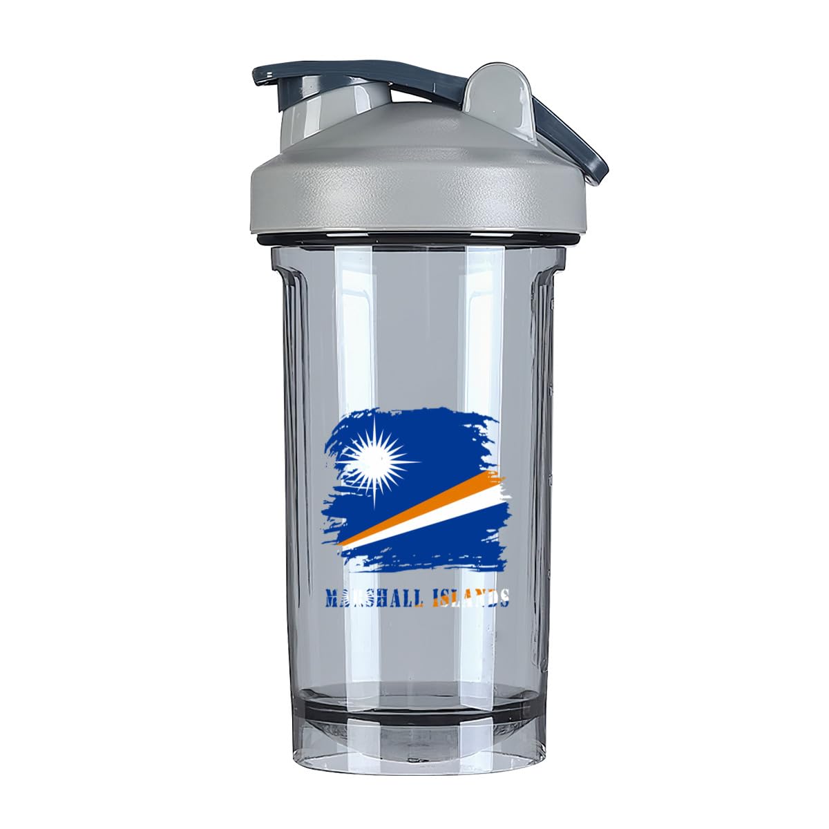 Vintage Marshall Islands Flag 18 Ounce Shaker Cup,Fashion Theme Pattern Shaker Bottle Leak-proof Workout Shake Bottles 500ML/18 oz Perfect for Pre Workout