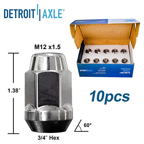 Image of Detroit Axle - 4WD Front Upper Control Arms Ball Joints Tie Rods + 20pc Lug Nuts Replacement for Chevy GMC Blazer S10 Bravada Sonoma Jimmy - 34pc Set
