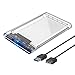 Price comparison product image ORICO USB 3.0 External Hard Drive Enclosure Caddy for 2.5 Inch SATA III HDD/SSD - Compatible with Windows, Linux, Mac OS - Transparent Case
