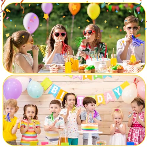 24 Pack Metallic Fringe Party Blowers - Kids Party Noise Makers,Party Blowers for Kids,Horns & Whistles for Graduations,Weddings,Birthdays,Family Gatherings and Sporting Events - Thumbnail 3