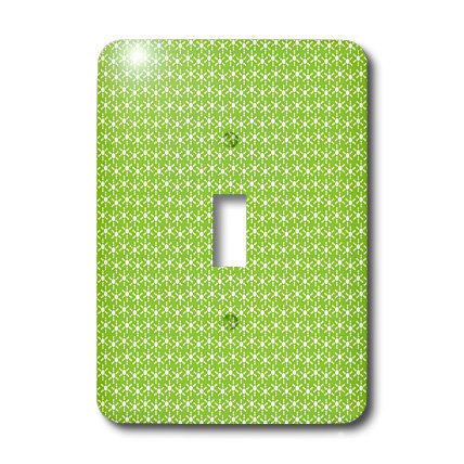 Interrupteur à bascule blanc à pois avec motif flocon de neige vert 3dRose lsp_215674_1