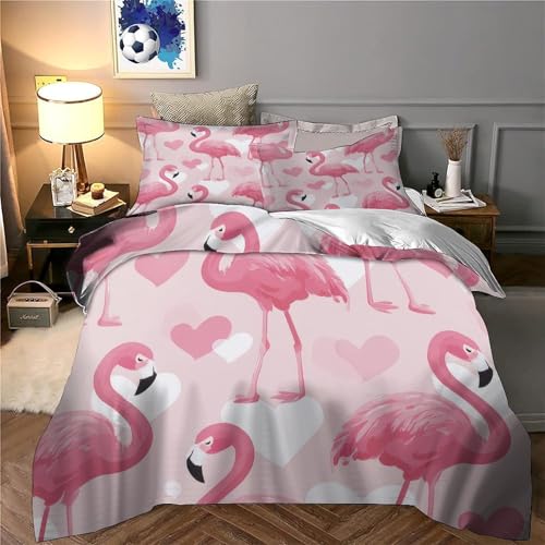 Housse de couette flamant rose 3D idéale pour décorer une chambre d'ado