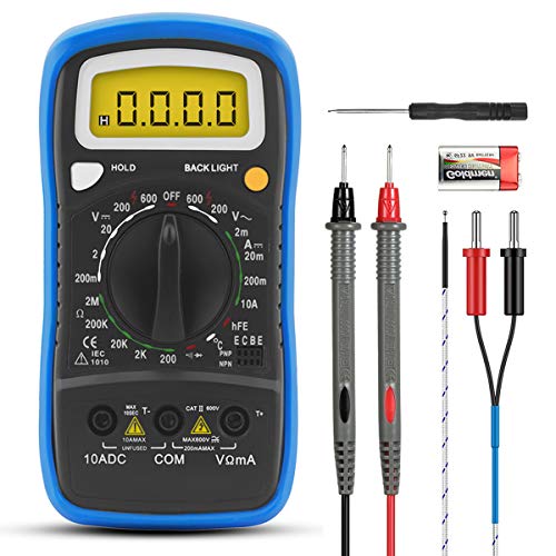 INFURIDER Digital Multimeter YF-838L Handheld Electronic Voltmeter for AC DC Voltage, Amp Ohm Volt Test Meter with hFE,Diode,Continuity,Temperature Test(Manual Ranging DMM)