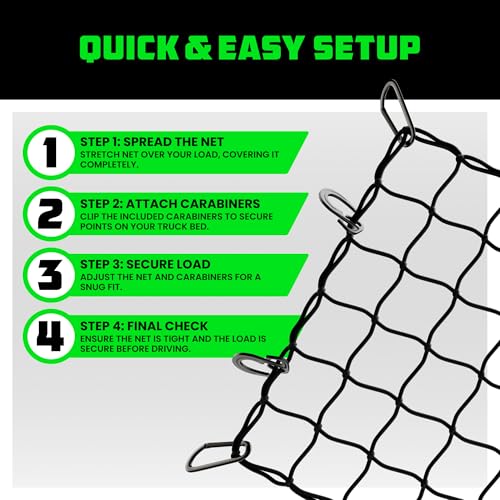 image for Rhino USA Bungee Cargo Net Set - Ultimate Cargo Accessory Includes Car