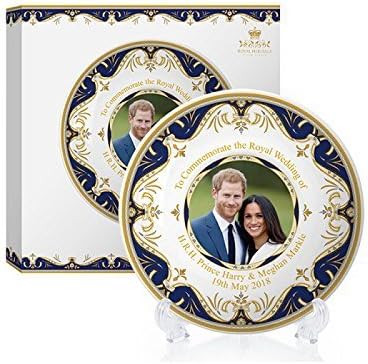 Royal Heritage H.R.H Harry and Meghan Markle Wedding Commemorative Plate, Fine China, Multi-Colour, 11 x 11 x 2 cm