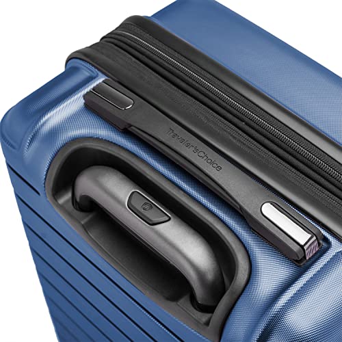 Traveler's Choice Archer Polycarbonate Hardside Spinner Luggage Set, Blue, Carry-On 21-Inch #TOP3