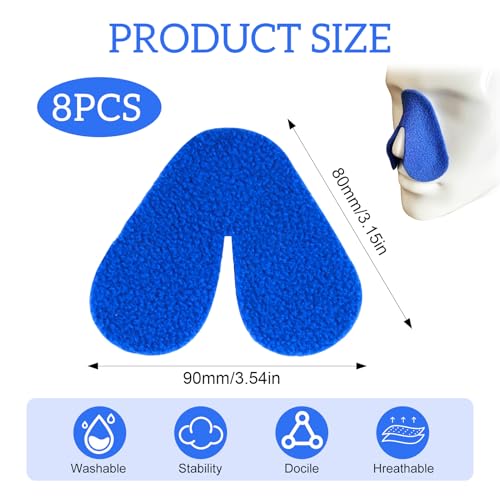 Nasenpolster für CPAP-Maske, Komfort-Nasenkissen, Nasen Polster, Reduziert Druck und Hautreizungen, Universelle Passform, 8er-Pack, Wiederverwendbar und Waschbar