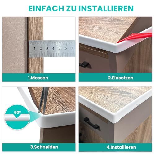 LeapBeast U-Form Selbstklebend Möbelkantenband, 5 Meter Möbelkantenband Flexible PVC Faltbarer Kantenschutz für Tische Bettkanten Nachttische Wand Ecken Esstische Kommoden Möbel