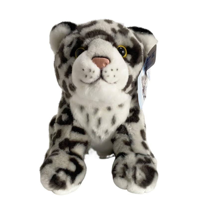 Peluche léopard des neiges de qualité supérieure, grand format doux