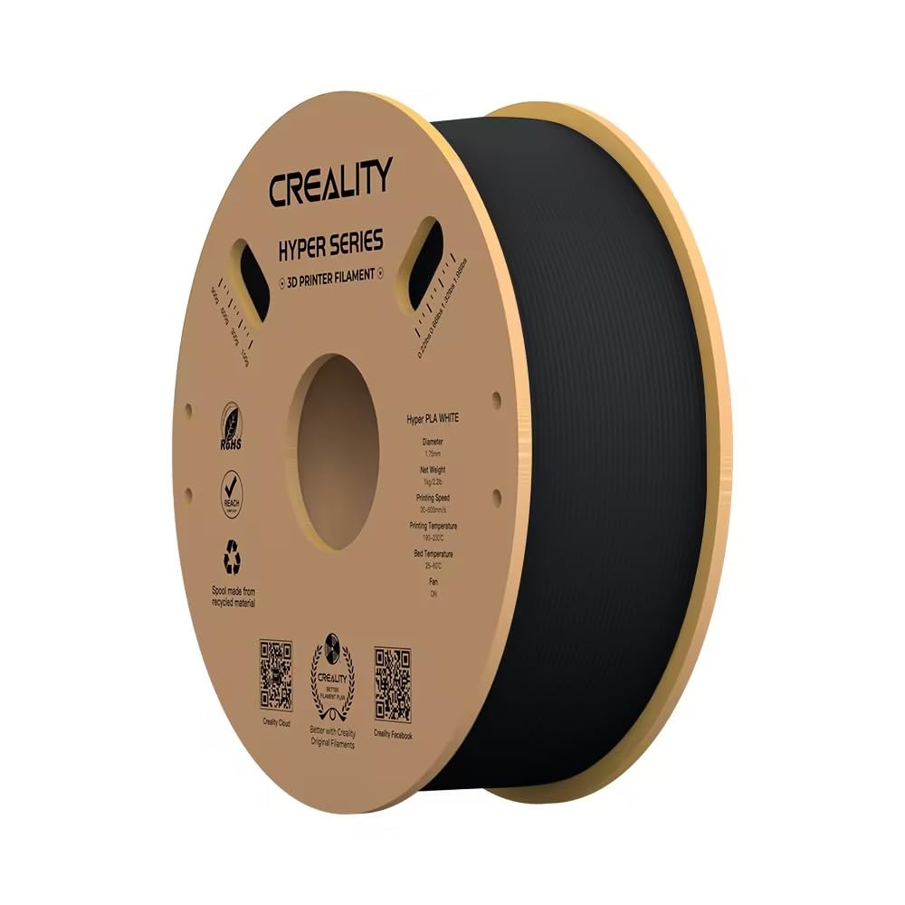 CrealityBrand 1.75mm Hyper PLA 3D Printer Filament, 1 kg, High Speed, High Flow, Strong Adhesion, Overhang Performance, Accuracy +/- 0.03 mm