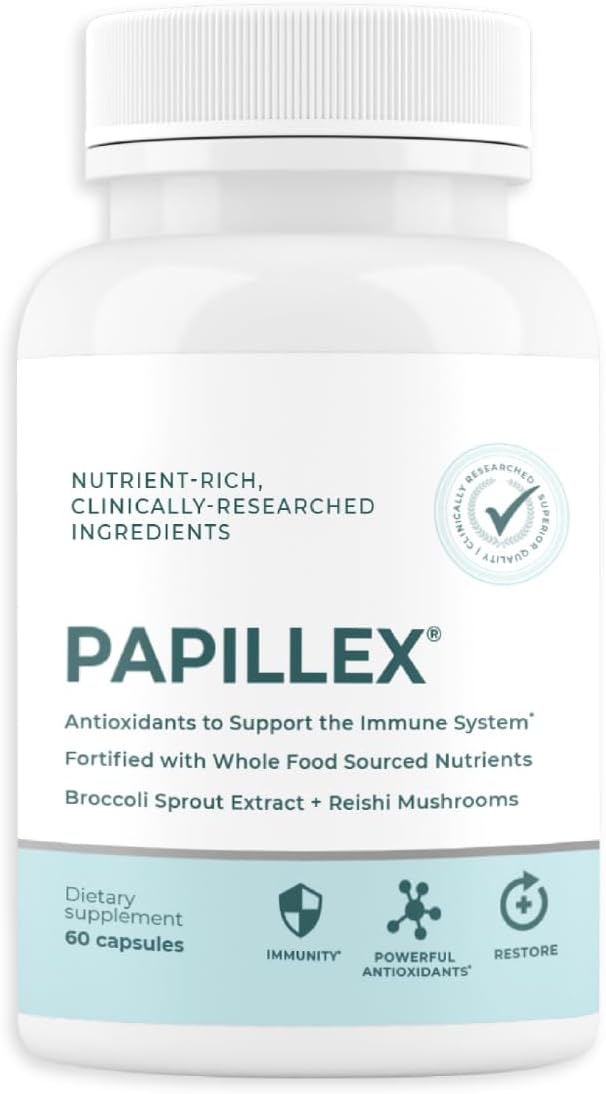 – Food Supplement Tablets by Papillex - All Natural Immune Support - 60 Capsules Bottle (Single Bottle)