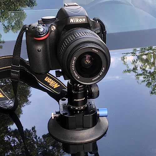 Audefu 4.5" Camera Suction Cup Mount,Suction Cup Mount With 1/4" & 3/8" Screws Hole Installed On Car Body, Boat, Window Or Smooth With Action Cameras, Dslr Cameras #TOP1