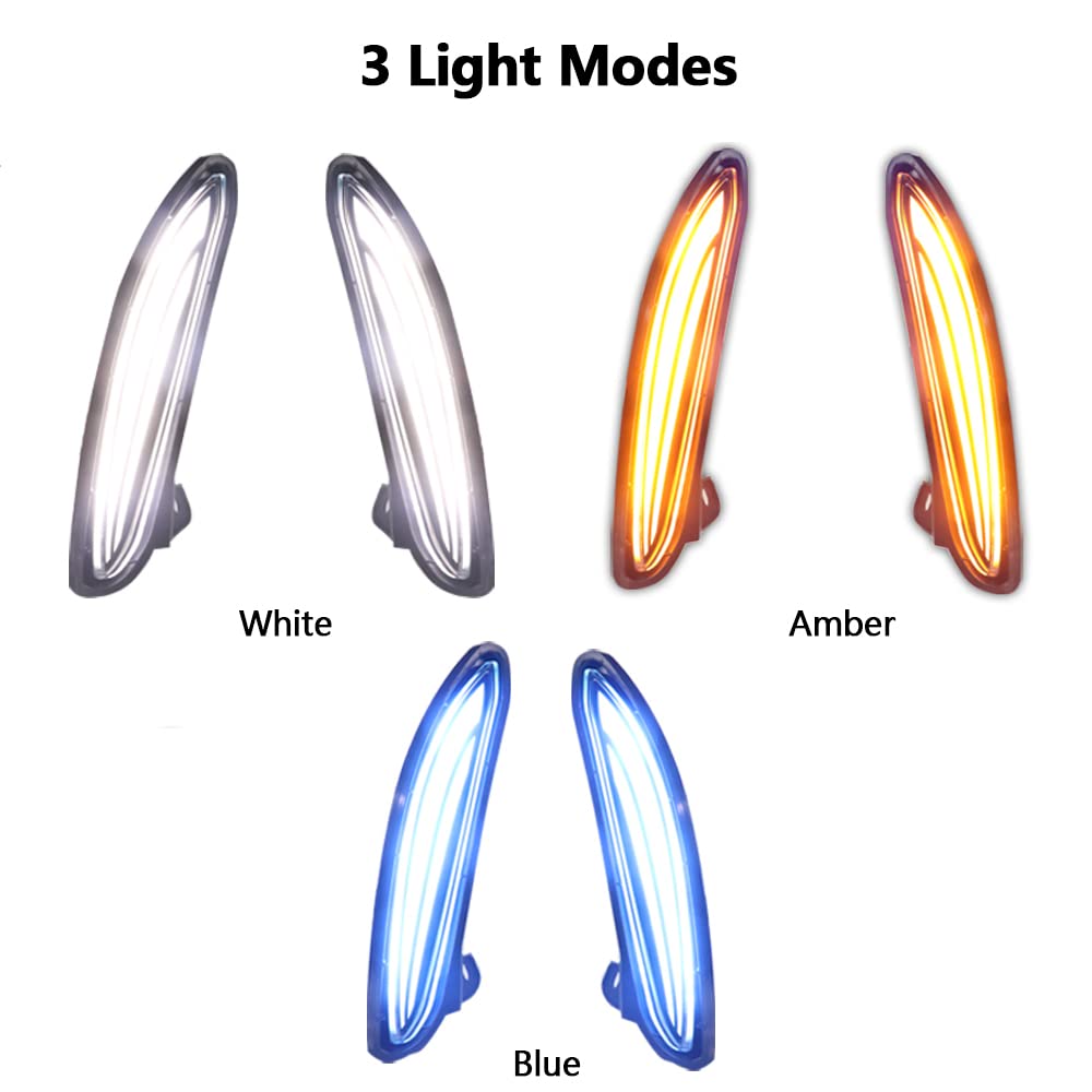 Riloer 1x Luci di marcia diurna DRL Luce bianca compatibile con T0Y0TA Venza Harrier 2021-2022, Sequenziale Scorrimento Anteriore Guida Ambra Foglight Segnale di direzione Luce notturna blu