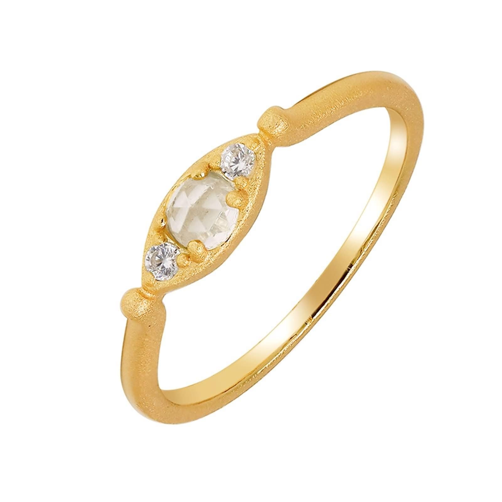 Anillo de boda de oro auténtico de 9 K/14 K/18 K con cristal, lágrima