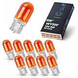 LIGHTWORLD24 10 x WY5W T10 12V 5W 5 Watt Indicatore di direzione, attacco 2.1x9.5d, lampada di segnalazione ambra, luce laterale sinistra, giallo arancione