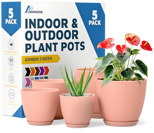 Lifemaster Plant Pot, Pink, Pack of of