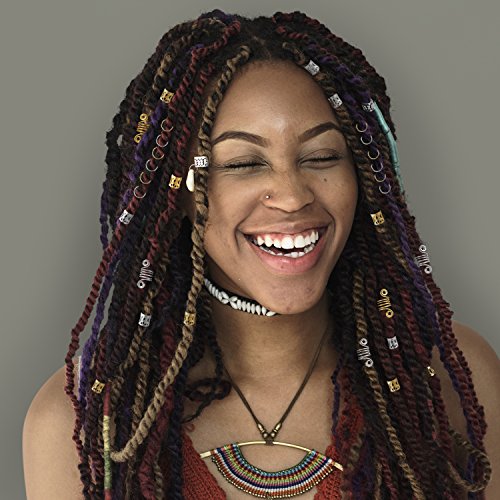 image for BBTO 120 Pieces Aluminum Hair Coil Dreadlocks Hair Braid Rings Dreadlo