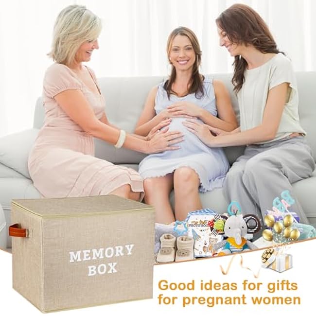 Memory Box for Keepsake, Decorative Keepsake Bin with Handles,Memory Box Keepsakes Gift for Anniversary, Wedding, Birthday, Valentines Day