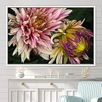 Framed Canvas Wall Art Flora Snapshot Closeup Dark Expressive Farmhouse/Country Floral Multicolor Photography Realism Single - 16x24 inches