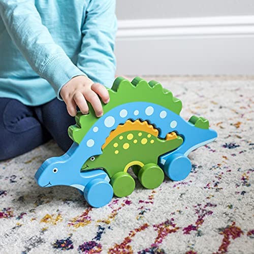 Image of Jack Rabbit Creations Stegosaurus Mommy & Baby Push, Toy