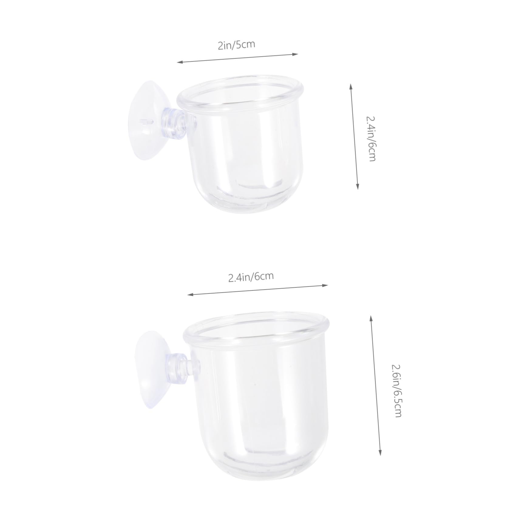 GRIRIW Glass Feeder Cups Fish Tank Feeder Sucker for Aquarium Supplies Betta Fish Tank