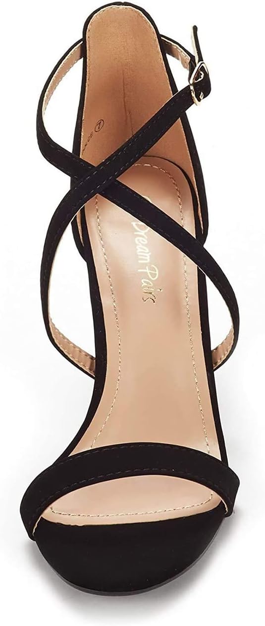 DREAM PAIRS Women's Strappy Stiletto High Heels Open Toe Rhinestone Wedding Dress Shoes Sparkly Heeled Sandals - Image 5